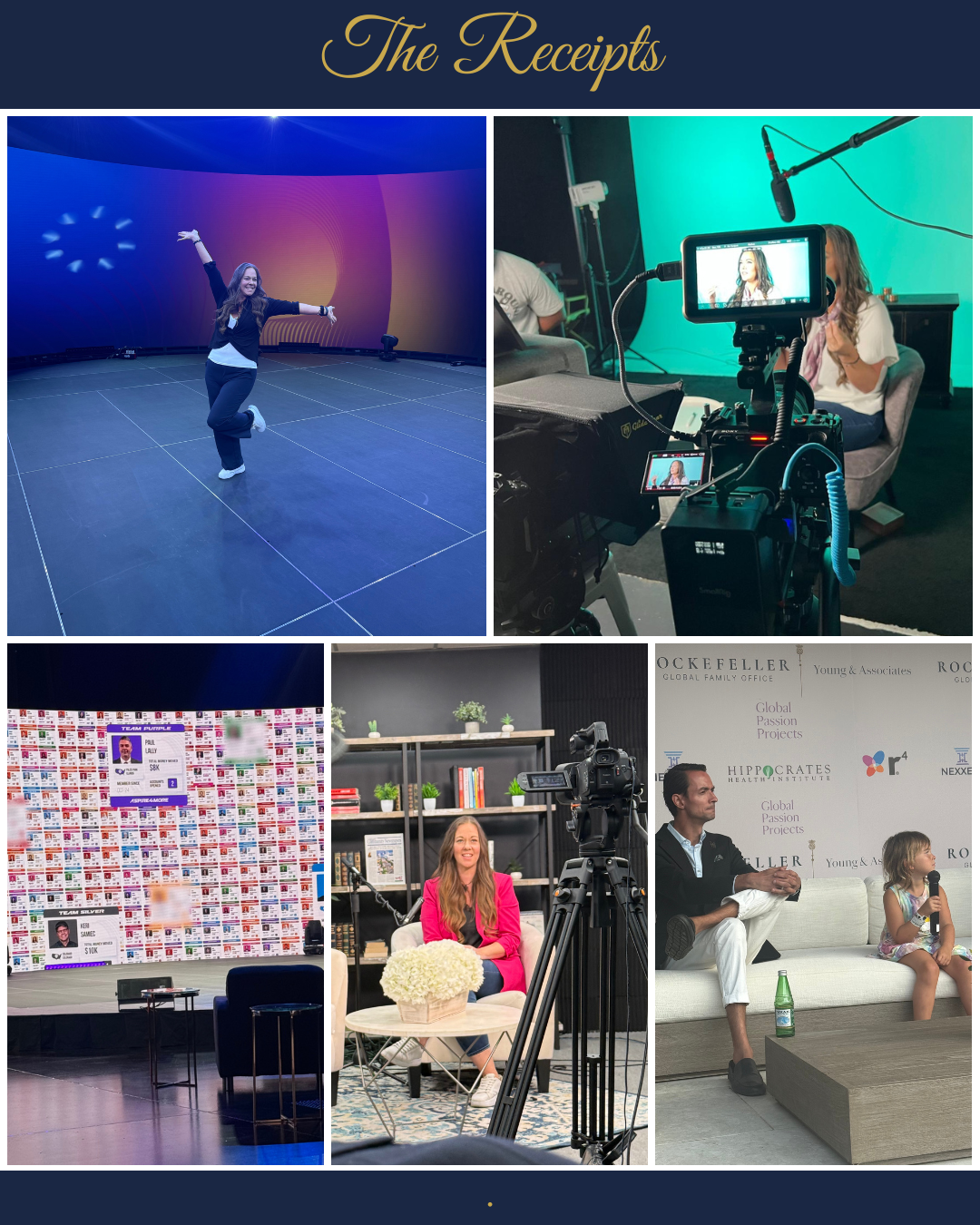 The Receipts — Holly on set, on stage, and behind the scenes